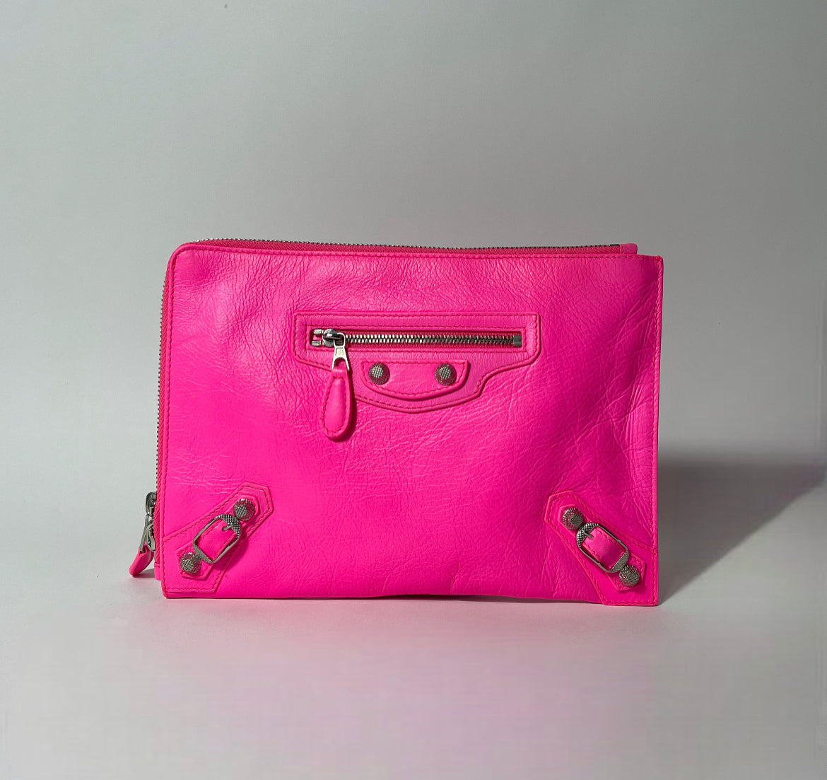 Balenciaga City Clutch Neon Pink