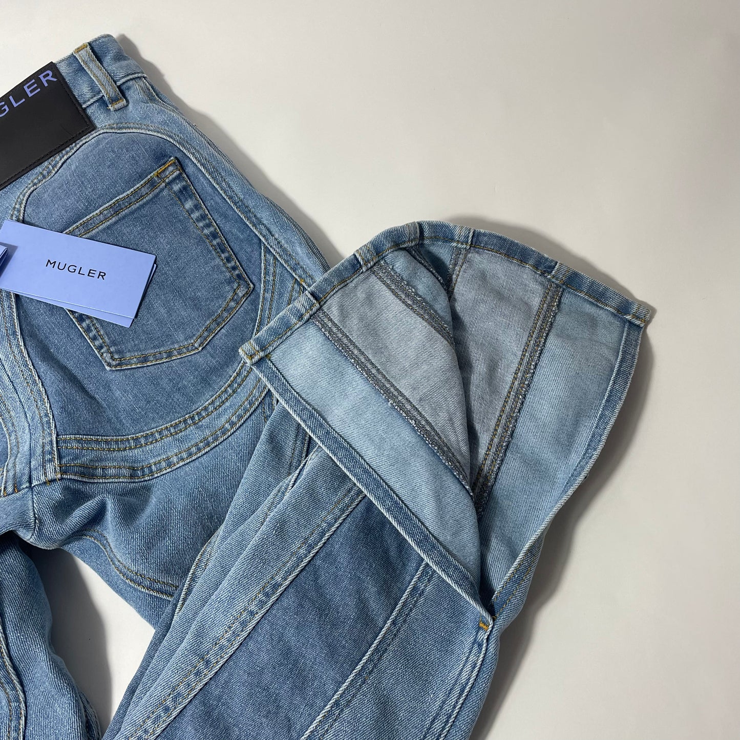 Mugler Denim Panelled Skinny Jeans EU 38/UK 6