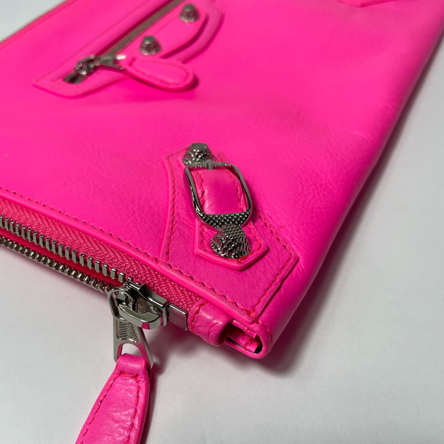 Balenciaga City Clutch Neon Pink