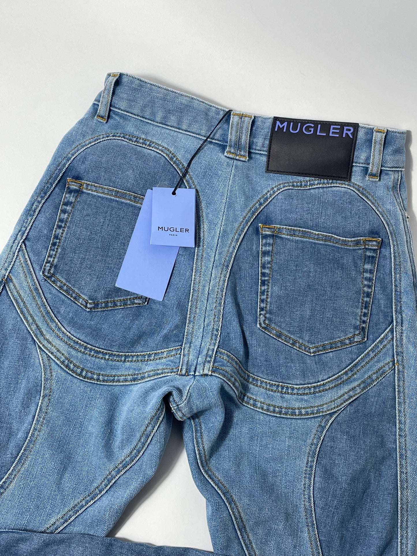 Mugler Denim Panelled Skinny Jeans EU 38/UK 6