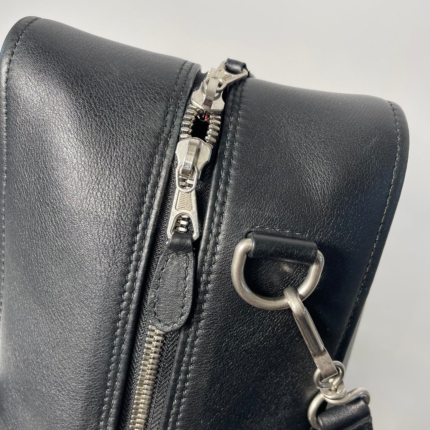 Balenciaga Black Leather Triangle Duffel Bag Large