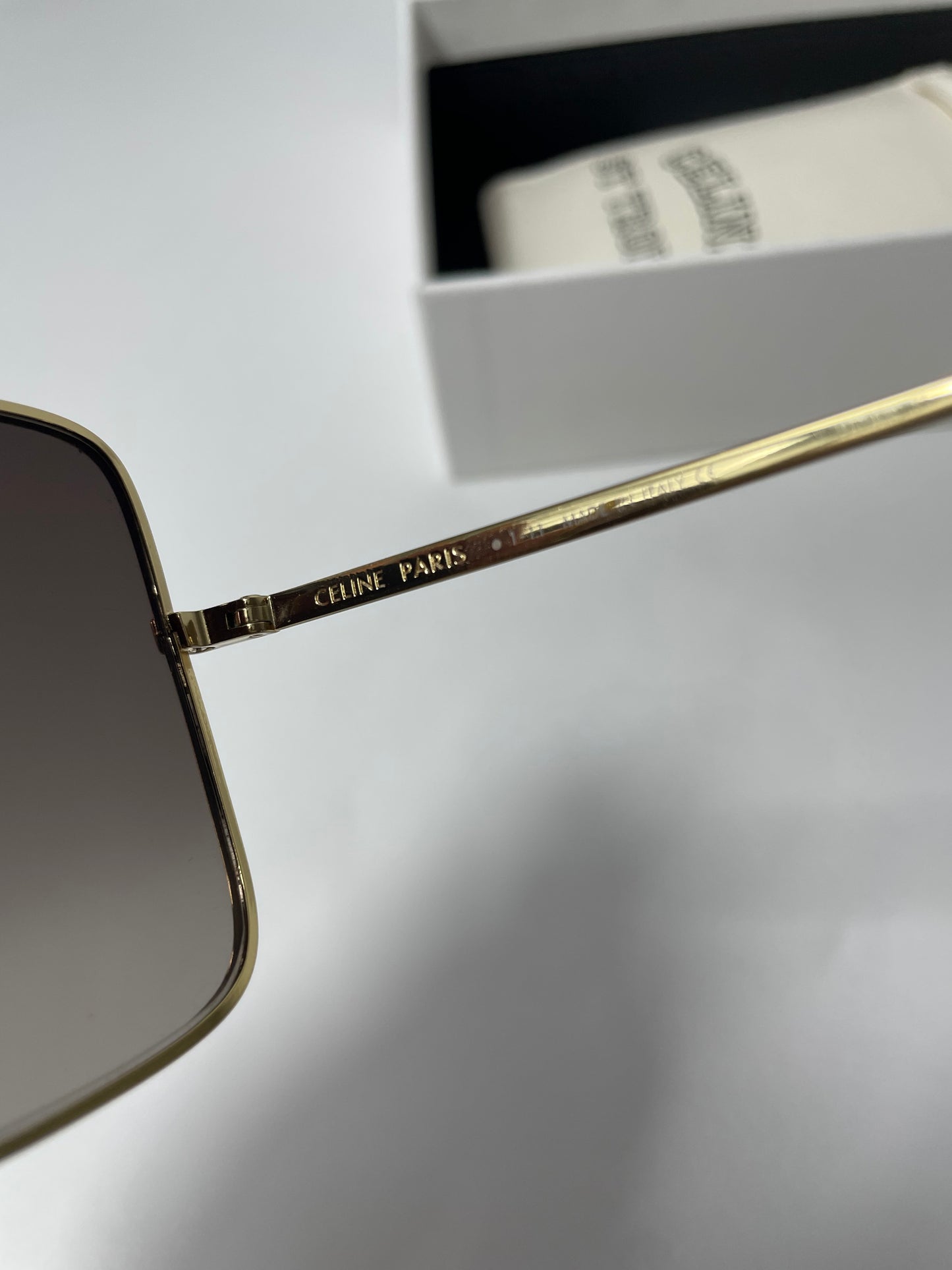 Womens Celine Oversized Gold Sunglasses