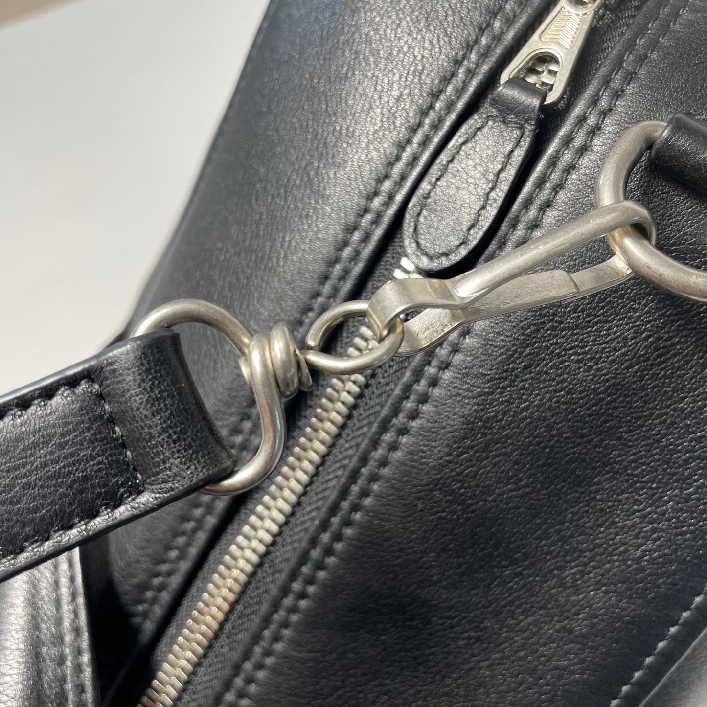 Balenciaga Black Leather Triangle Duffel Bag  Large