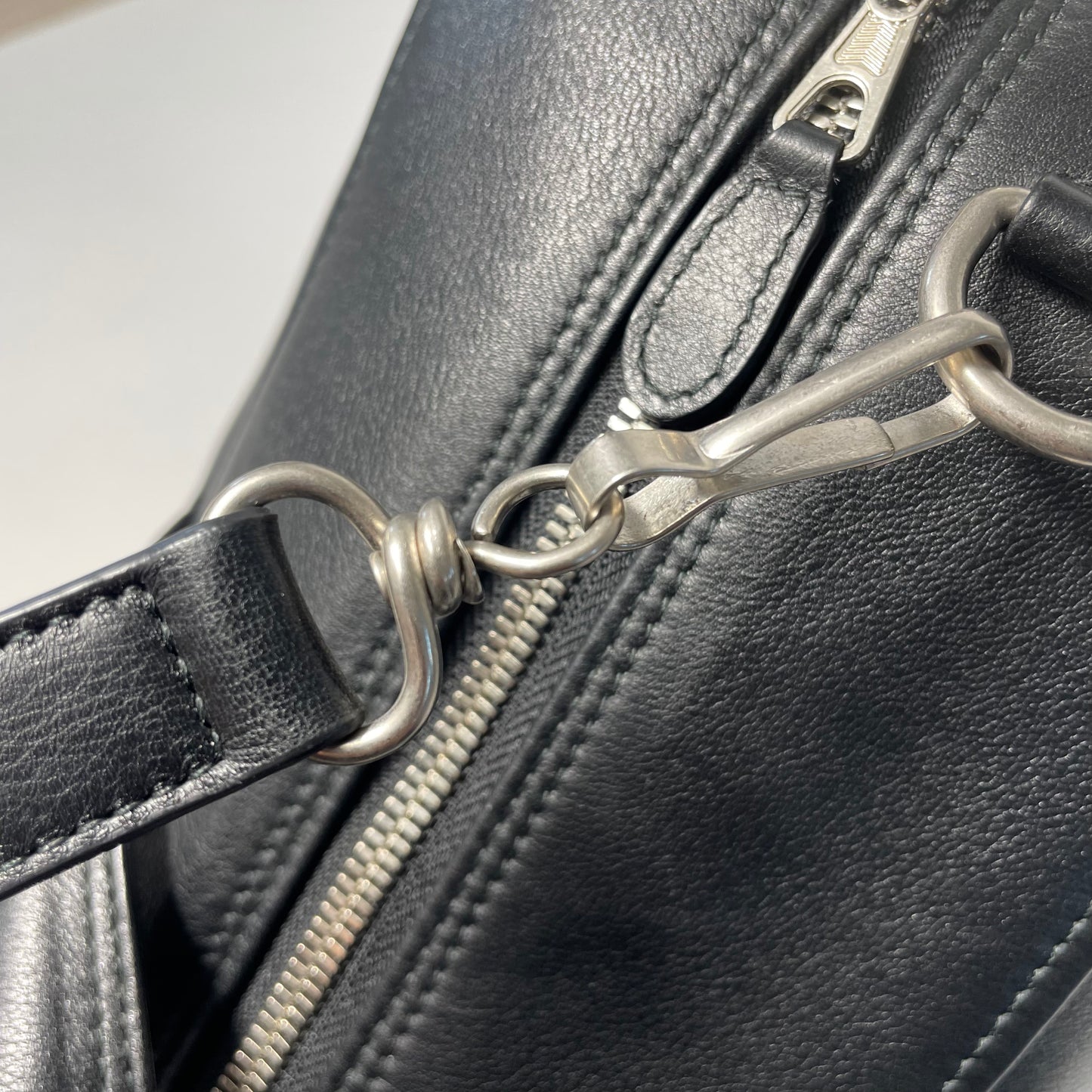 Balenciaga Black Leather Triangle Duffel Bag Large