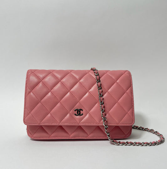 Chanel Women Wallet On Chain Pink Lambskin
