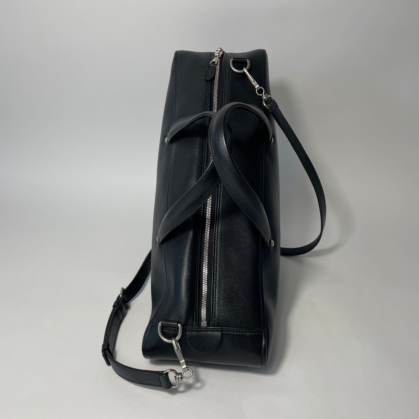 Balenciaga Black Leather Triangle Duffel Bag Large