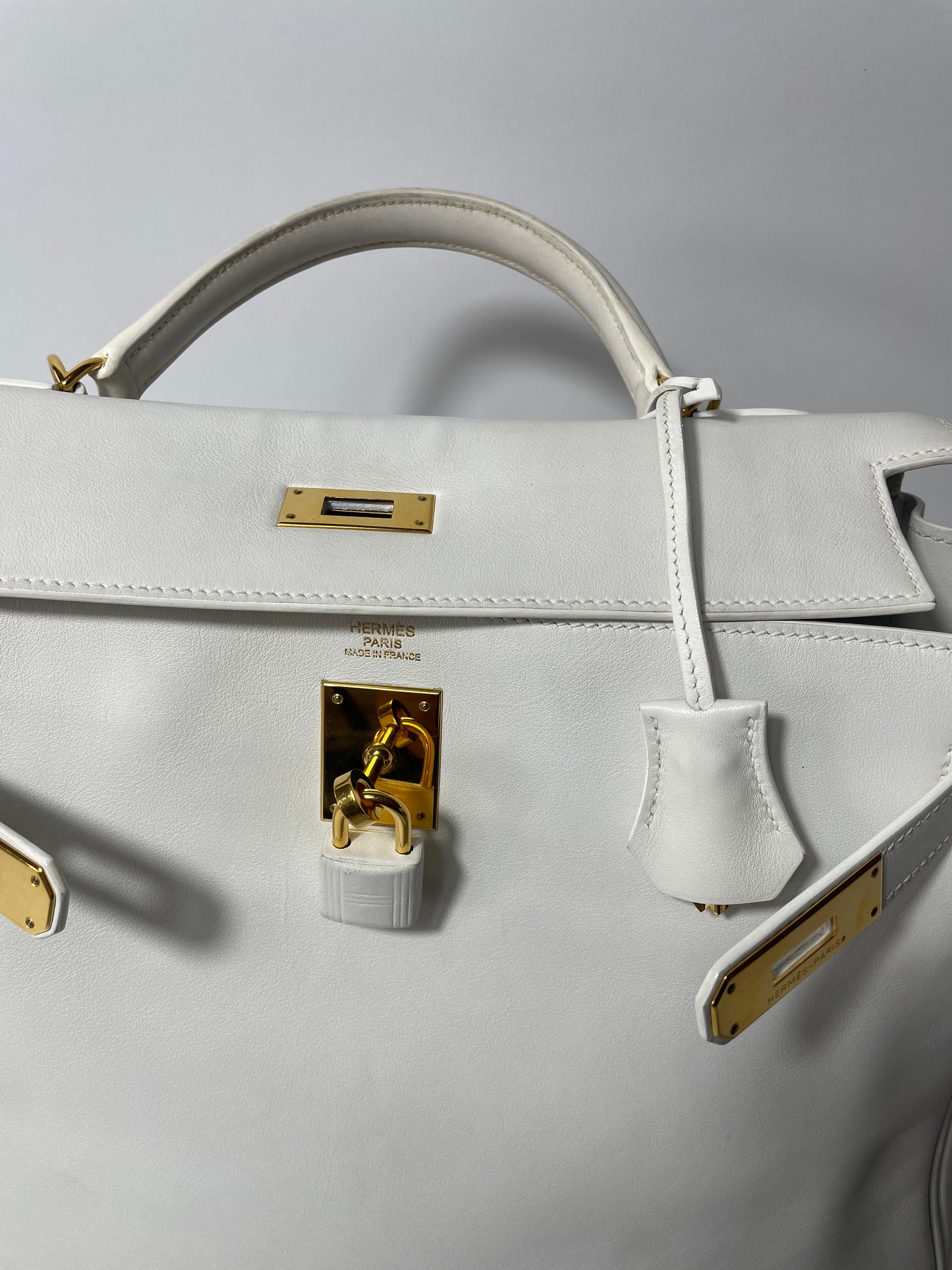 Hermès Kelly 28 White Swift GHW