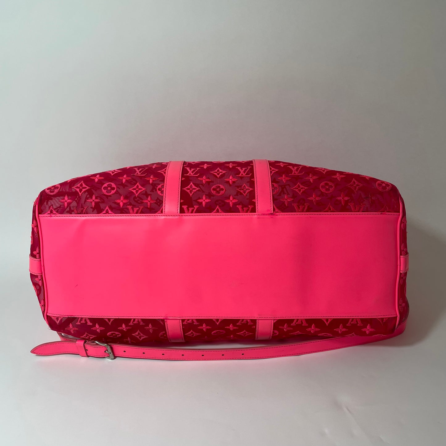 Louis Vuitton Neon pink Monogram Keepall 50