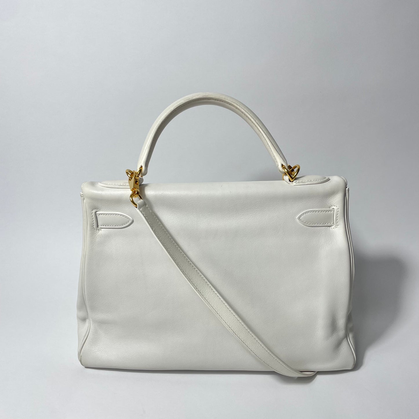 Hermès Kelly 28 White Swift GHW