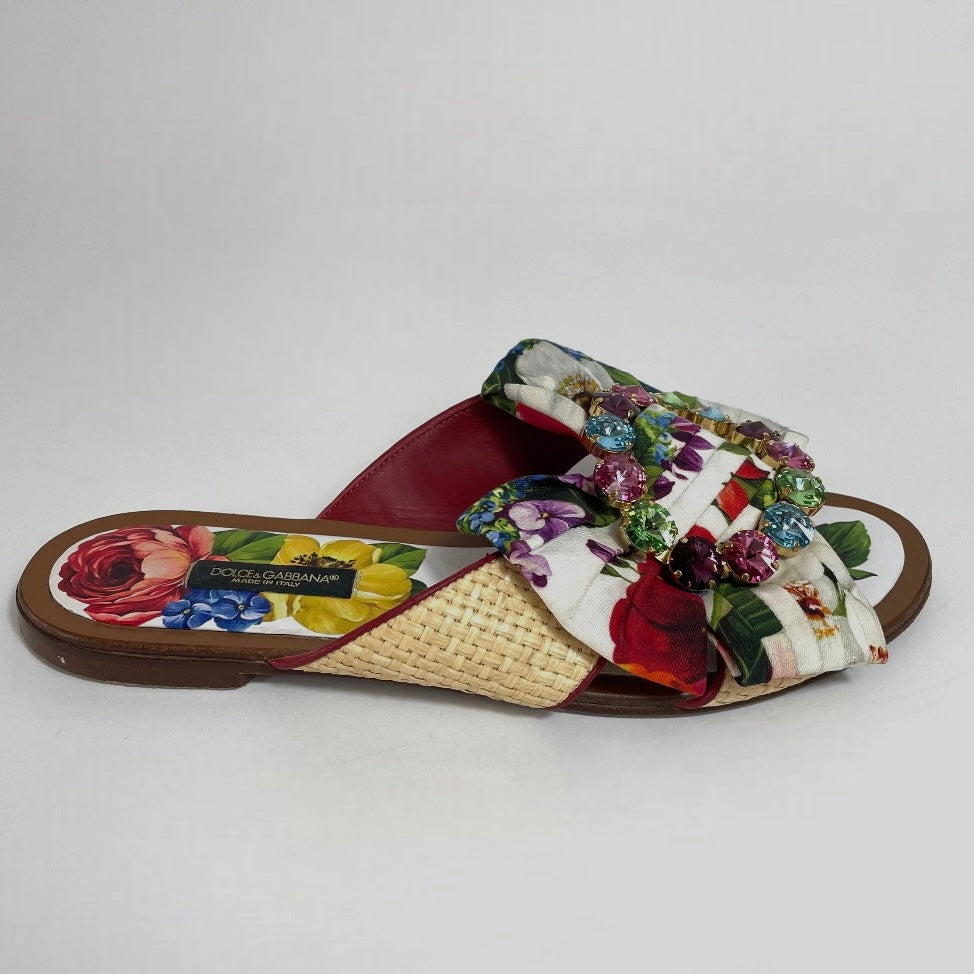 Dolce & Gabbana Floral Band Flats EU 38.5 /UK 5.5
