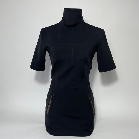 Louis Vuitton Short Sleeved High Neck Fitted Dress