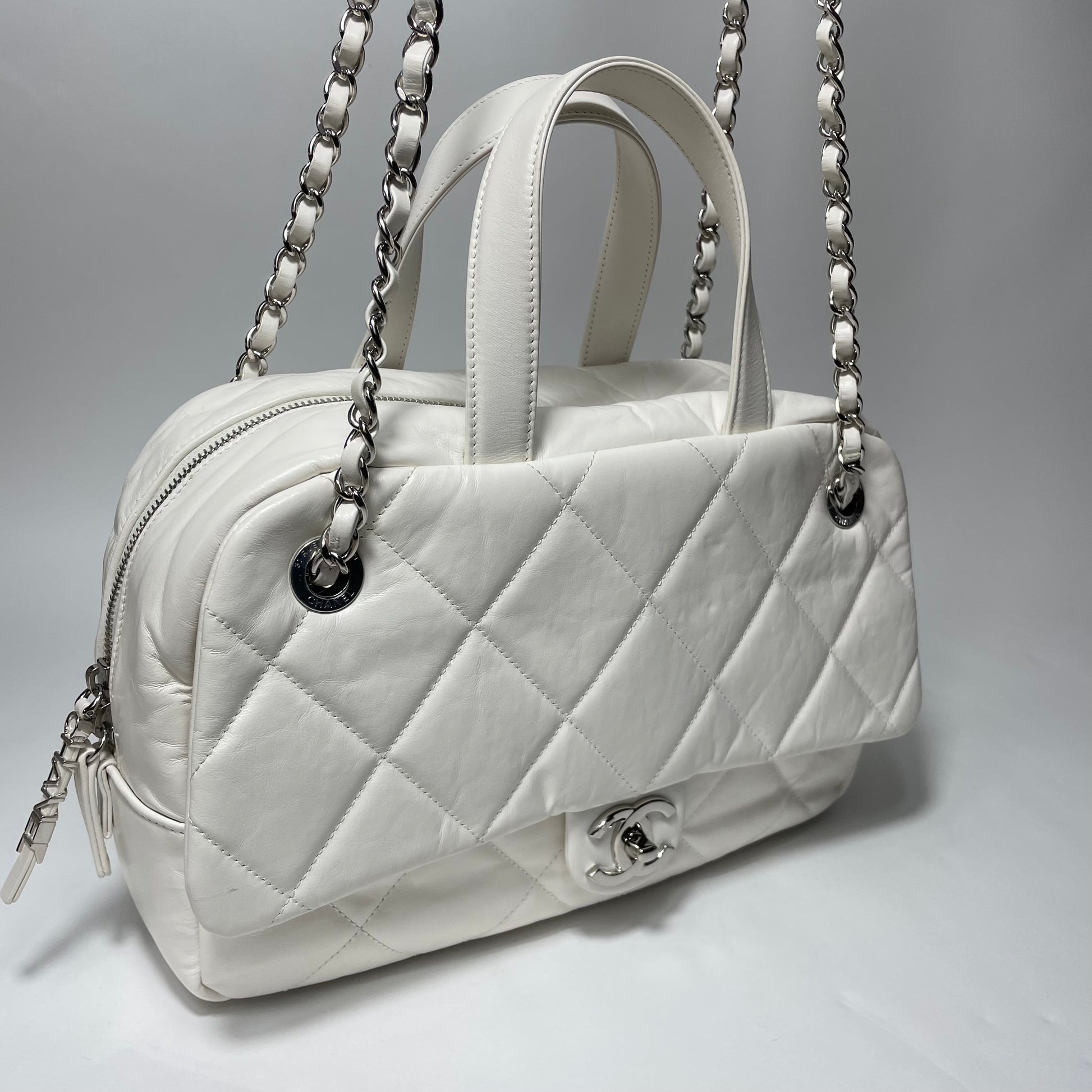 Chanel Express Bowling Bag White Calfskin – Allsorts