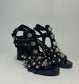 Balenciaga Black Giant Studded Leather Gladiator Sandals EU 39.5 / UK 6.5