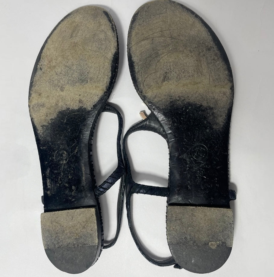 CHANEL Quilted Sandals Flip Flops Flat Women 36 Coco Mark Unused